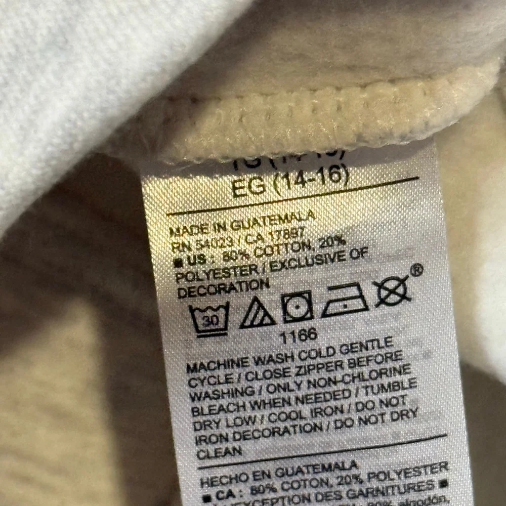 Old Navy Girls Hoodie XL 14–16 Heather Gray Pink Logo Full Zip NWT